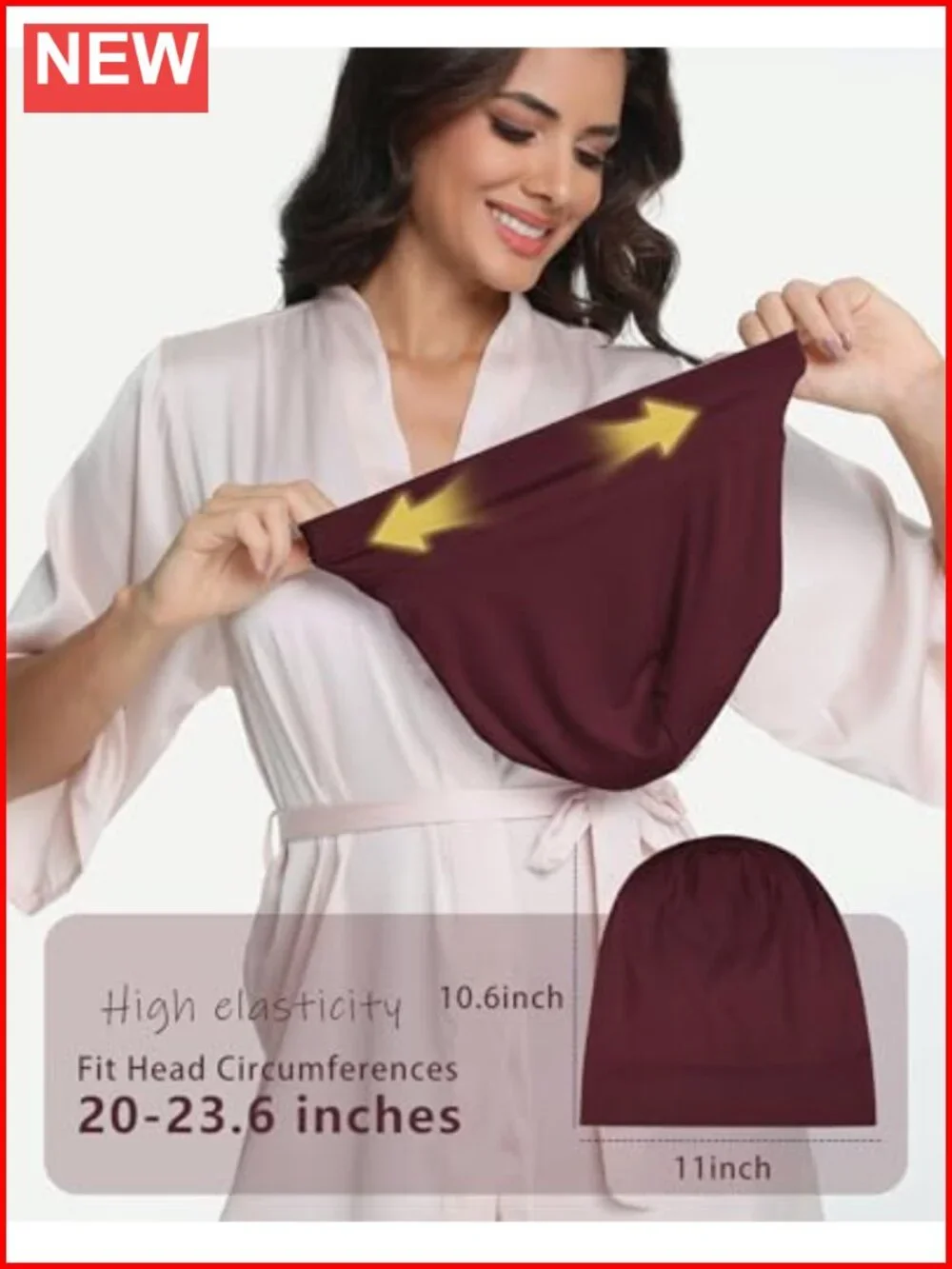 Mulberry Silk Bonnet for Sleeping Women Men with Adjustable Strap